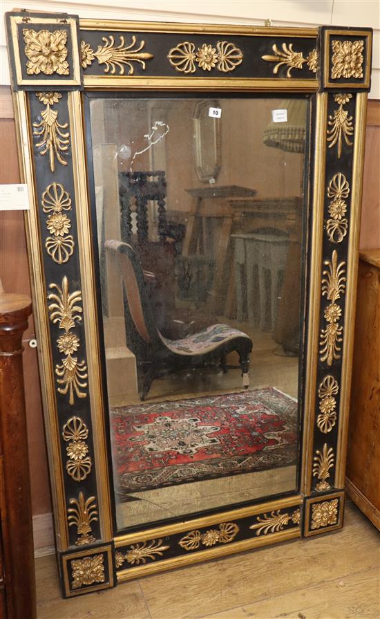 A Regency style Empire wall mirror, W.95cm H.157cm